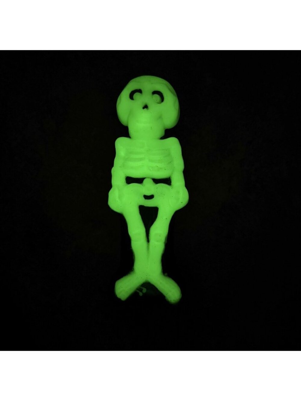 Vintage Gurley Halloween Glow in the Dark Skeleton Skull Candle Decor 6” Unused